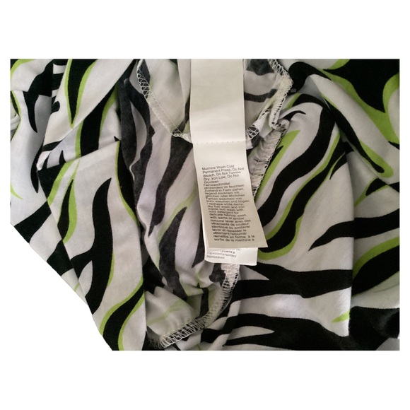 Y2K Women’s Neon White & Black Zebra Print 3/4 Slit Sleeves Off The Shoulder LG - Picture 12 of 16